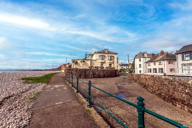 The Pink House is located in Budleigh Salterton